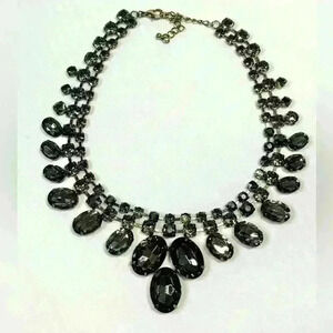 Statement Necklace Brown Bronze Chocolate Gems Fashion Jewelry Bold Glam Flawed